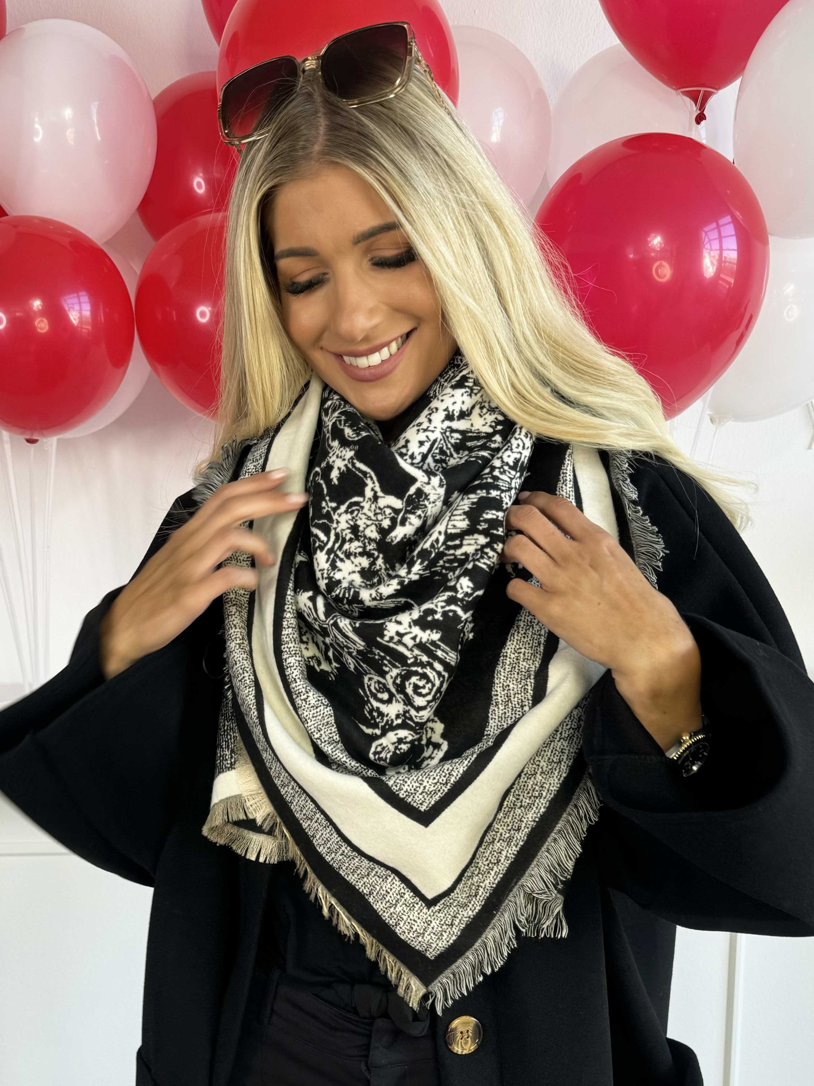 Tatiana - Meget blødt mønstret tørklæde